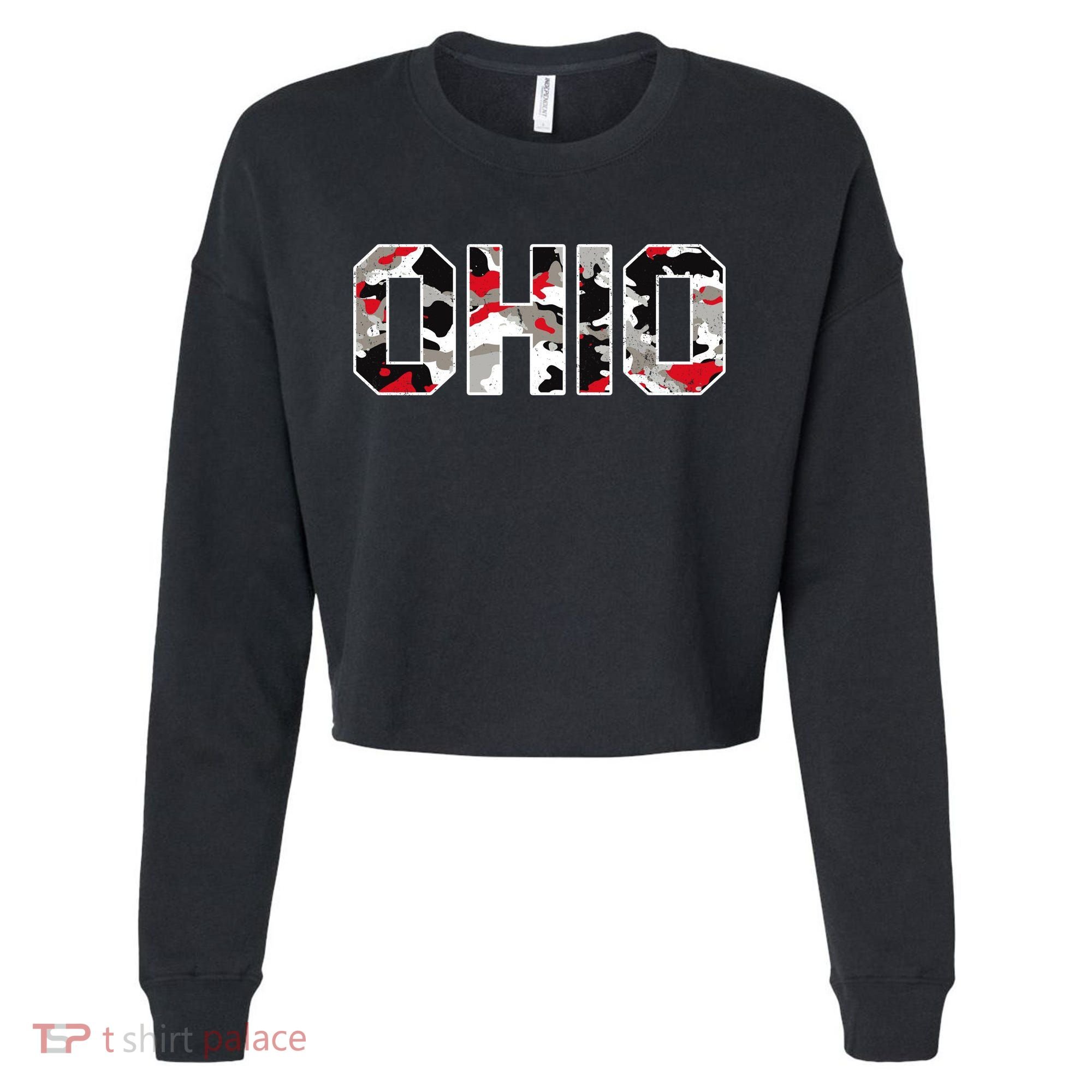Ohio State Camo Cropped Pullover Crew