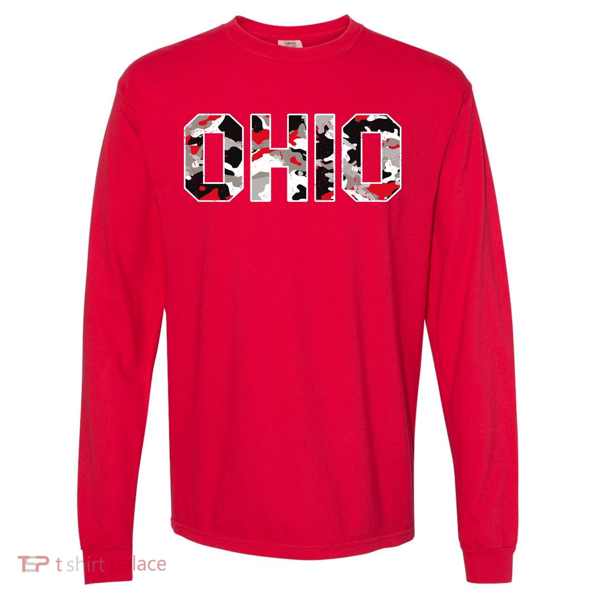 Ohio State Camo Comfort Colors Heavyweight Long Sleeve T-Shirt