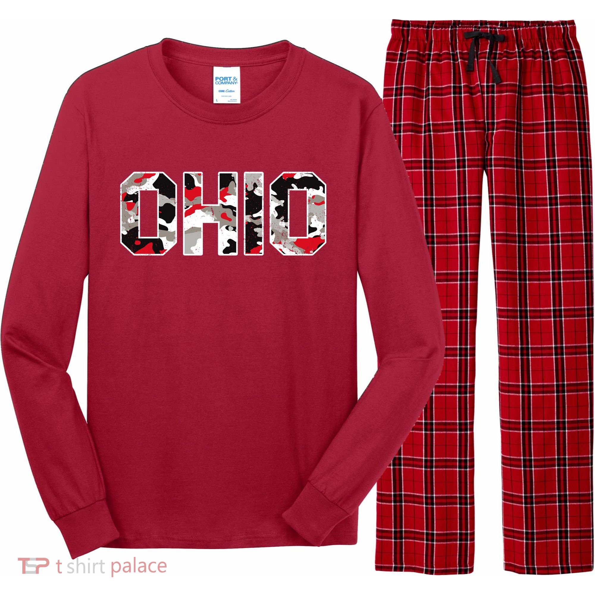 Ohio State Camo Long Sleeve Pajama Set