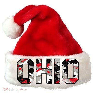 Ohio State Camo Santa Hat