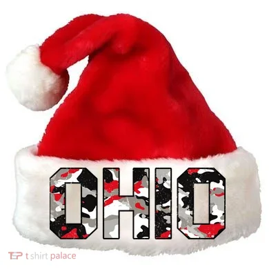 Ohio State Camo Santa Hat