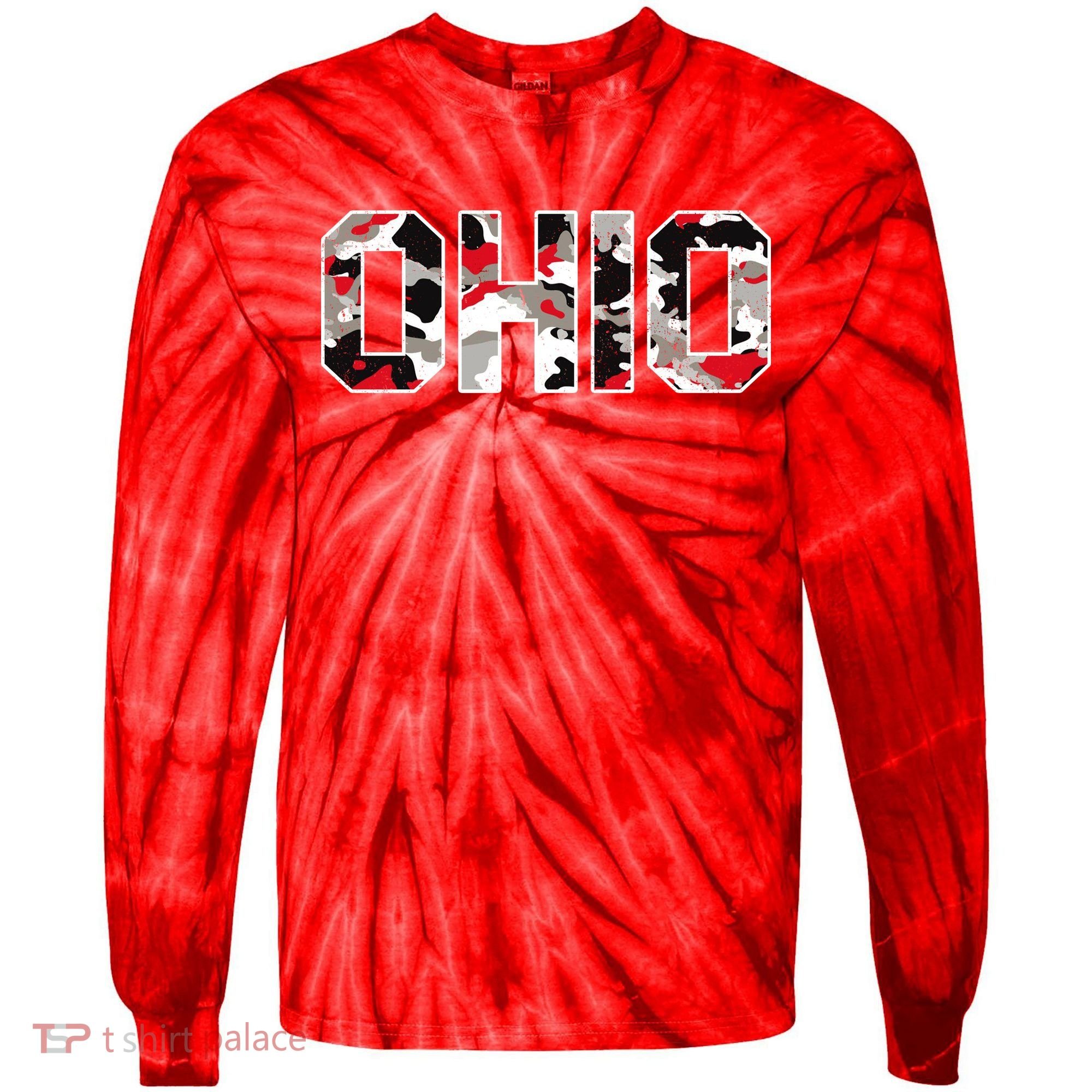 Ohio State Camo Tie-Dye Long Sleeve Shirt