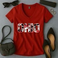 Ohio State Camo Women's V-Neck T-Shirt thumb 2