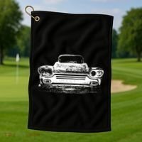 Old School Cars 70S Golf Towel thumb 1