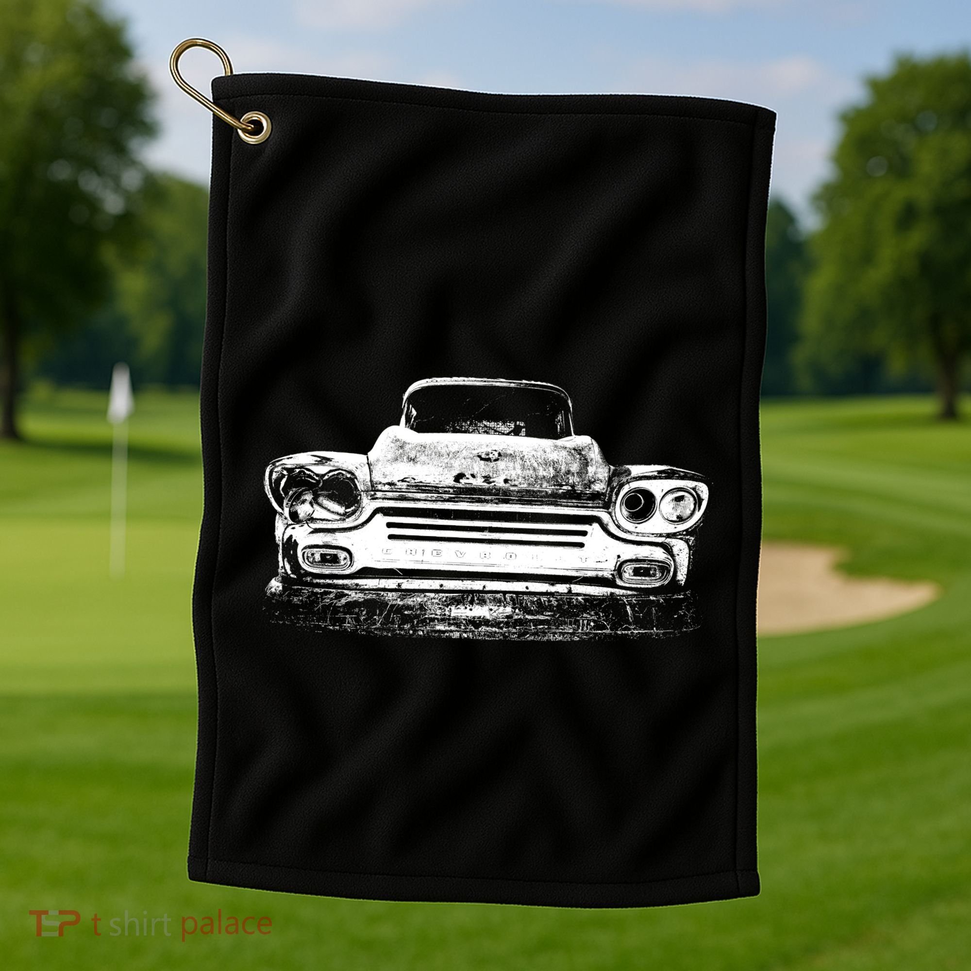 Old School Cars 70S Golf Towel