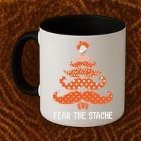 Oklahoma State Cowboys Mustache Christmas Tree Fear The Stache Beard Coffee Mug thumb 2