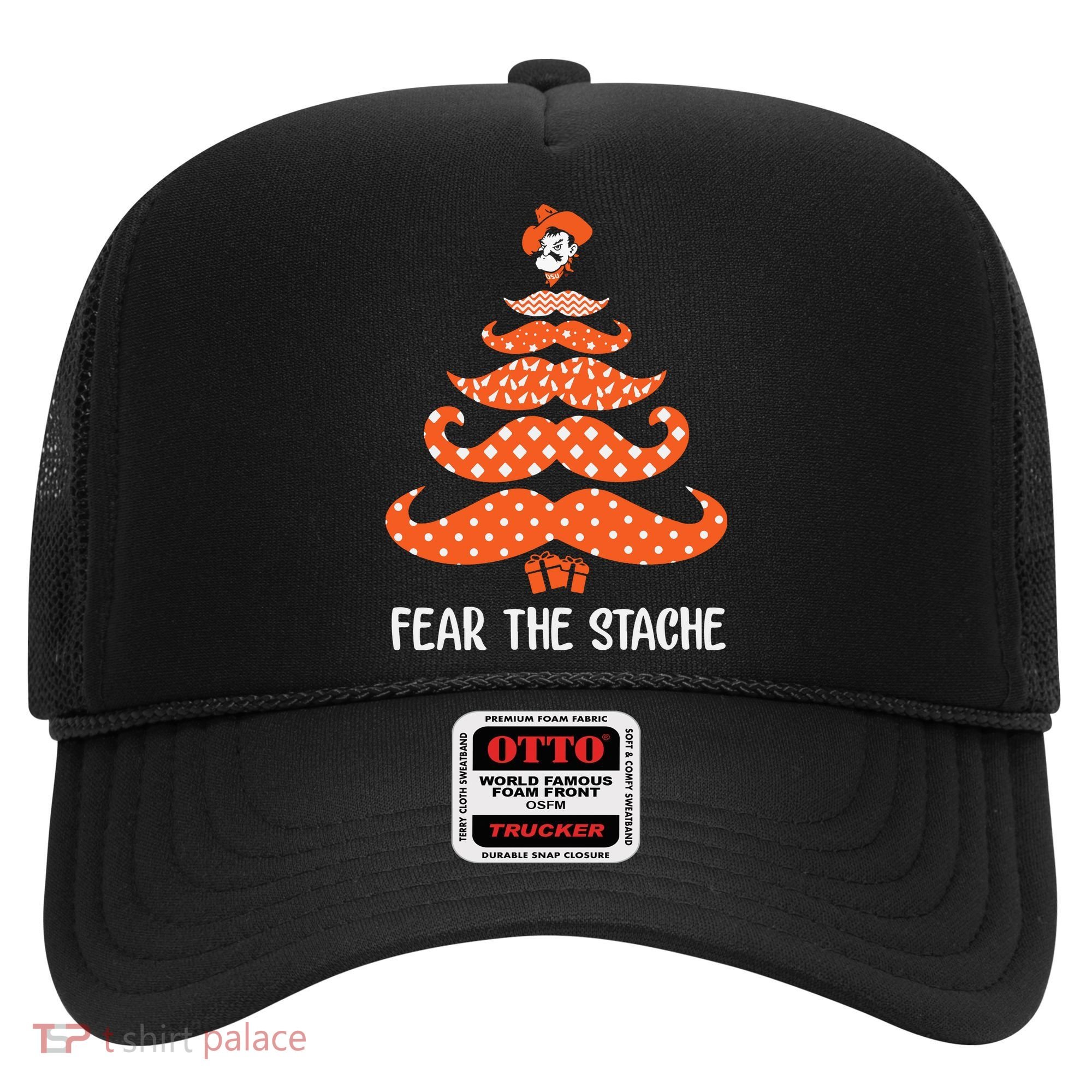Oklahoma State Cowboys Mustache Christmas Tree Fear The Stache Beard Hat