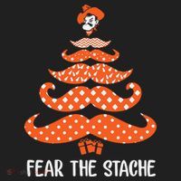 Oklahoma State Cowboys Mustache Christmas Tree Fear The Stache Beard Hat thumb 2