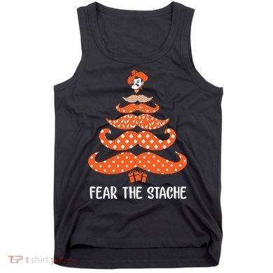 Oklahoma State Cowboys Mustache Christmas Tree Fear The Stache Beard Tank Top