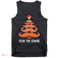 Oklahoma State Cowboys Mustache Christmas Tree Fear The Stache Beard Tank Top thumb 0