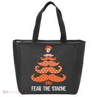 Oklahoma State Cowboys Mustache Christmas Tree Fear The Stache Beard Tote Bag thumb 0