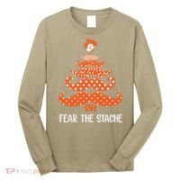 Oklahoma State Cowboys Mustache Christmas Tree Fear The Stache Beard Long Sleeve Shirt thumb 0