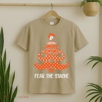 Oklahoma State Cowboys Mustache Christmas Tree Fear The Stache Beard T-Shirt thumb 2