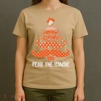 Oklahoma State Cowboys Mustache Christmas Tree Fear The Stache Beard T-Shirt thumb 4