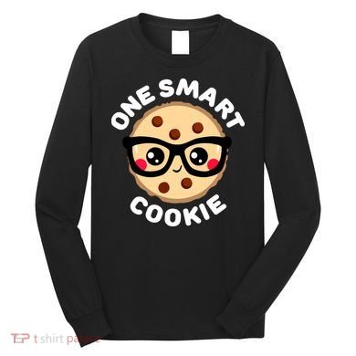 One Smart Cookie Cute Kawaii Style Pun Chocolate Chip Long Sleeve Shirt