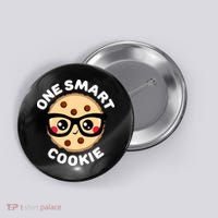 One Smart Cookie Cute Kawaii Style Pun Chocolate Chip Button thumb 0