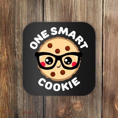 One Smart Cookie Cute Kawaii Style Pun Chocolate Chip Coaster