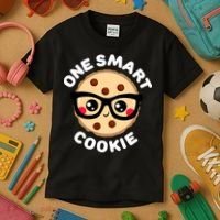 One Smart Cookie Cute Kawaii Style Pun Chocolate Chip Kids T-Shirt thumb 3