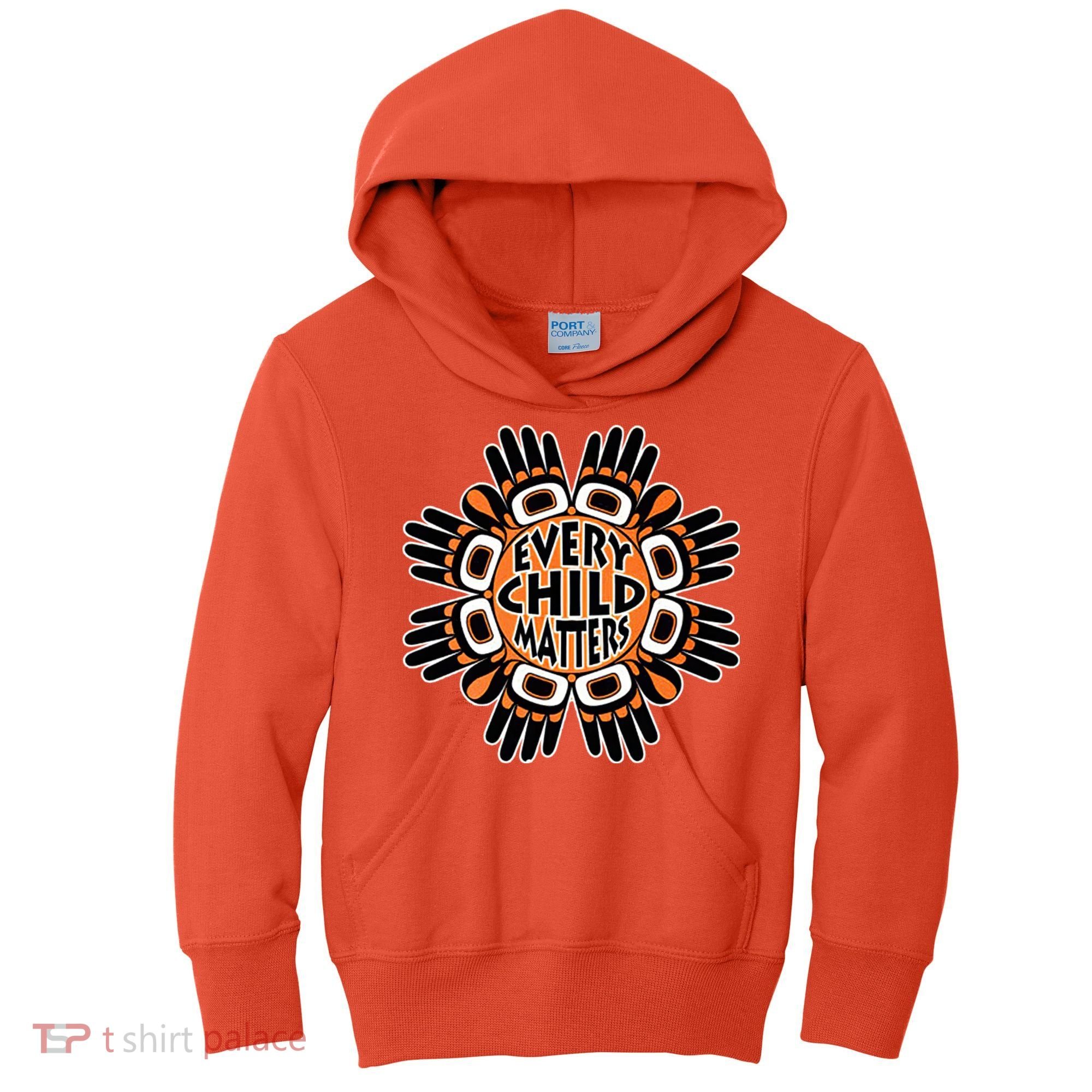 Orange Shirt Day Canada Marple Leaf Every Child Matters Kids Hoodie