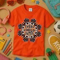Orange Shirt Day Canada Marple Leaf Every Child Matters Kids T-Shirt thumb 3