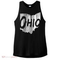 Ohio State Distressed Ladies PosiCharge Tri-Blend Wicking Tank thumb 0