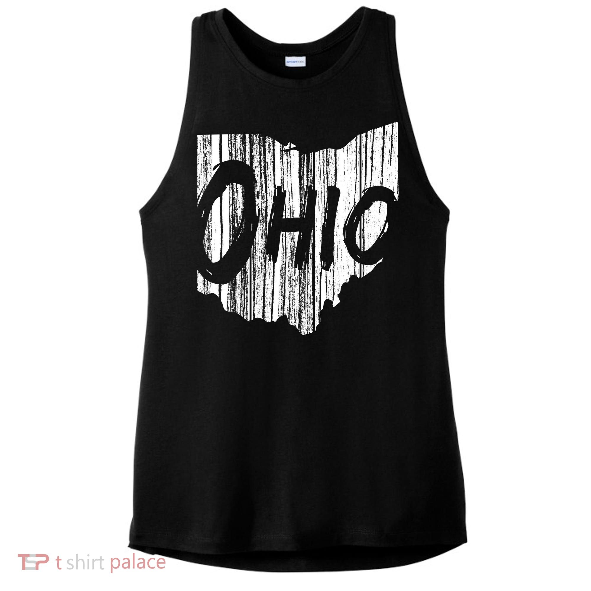 Ohio State Distressed Ladies PosiCharge Tri-Blend Wicking Tank