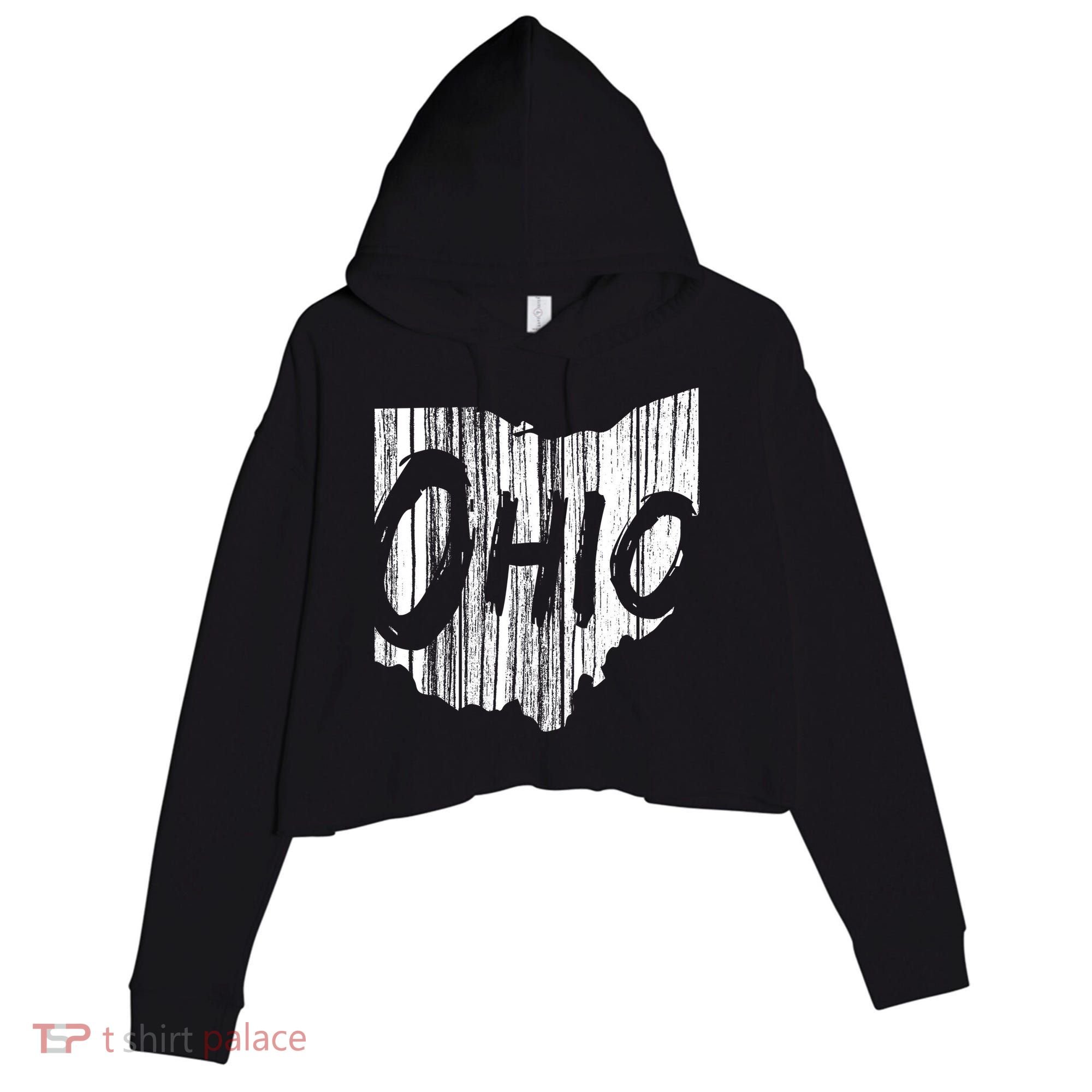 Ohio State Distressed Crop Fleece Hoodie