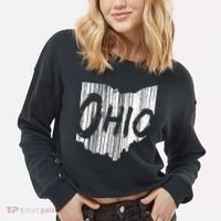 Ohio State Distressed Cropped Pullover Crew thumb 2