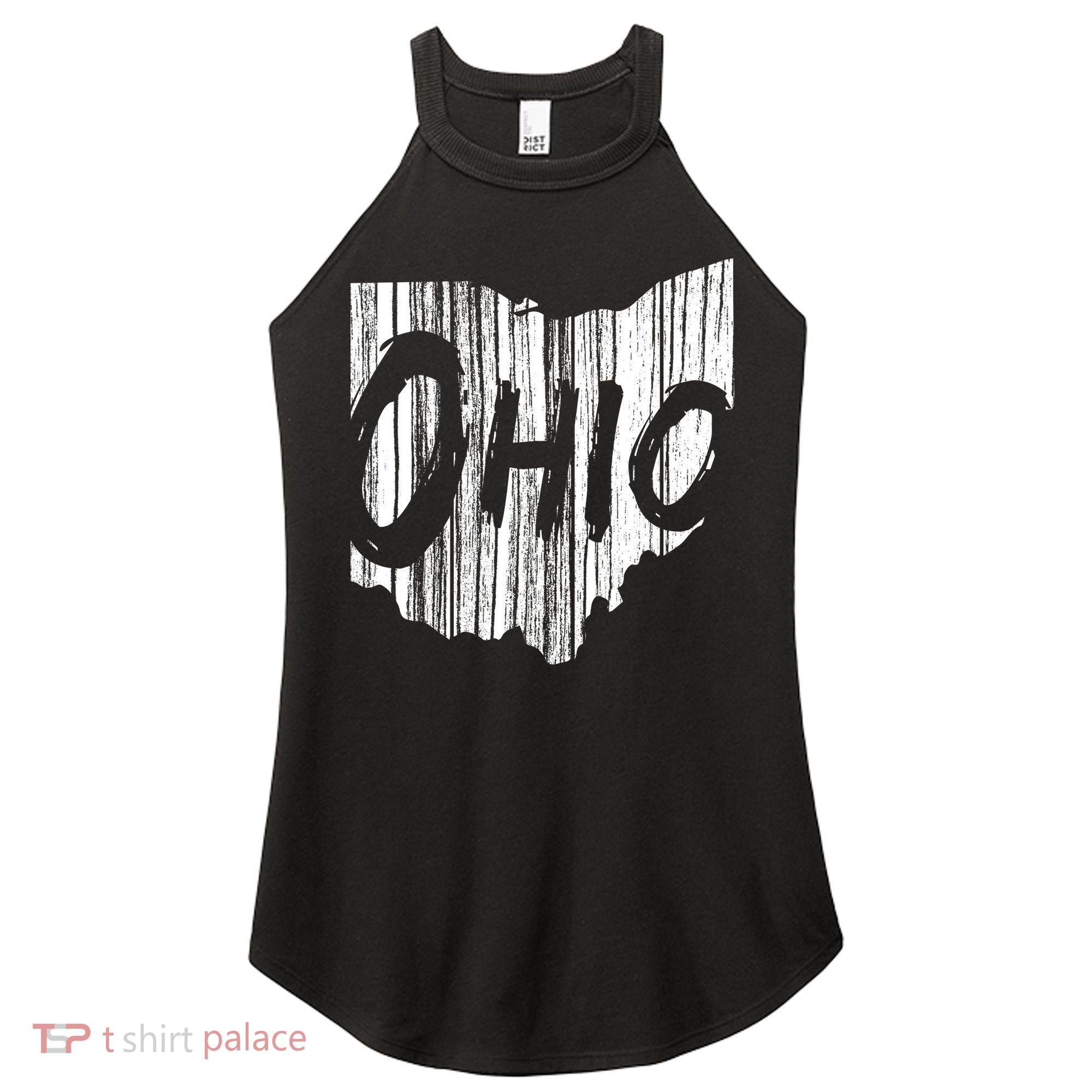 Ohio State Distressed Women's Perfect Tri Rocker Tank