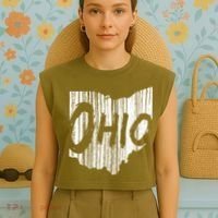 Ohio State Distressed Garment-Dyed Women's Muscle Tee thumb 4
