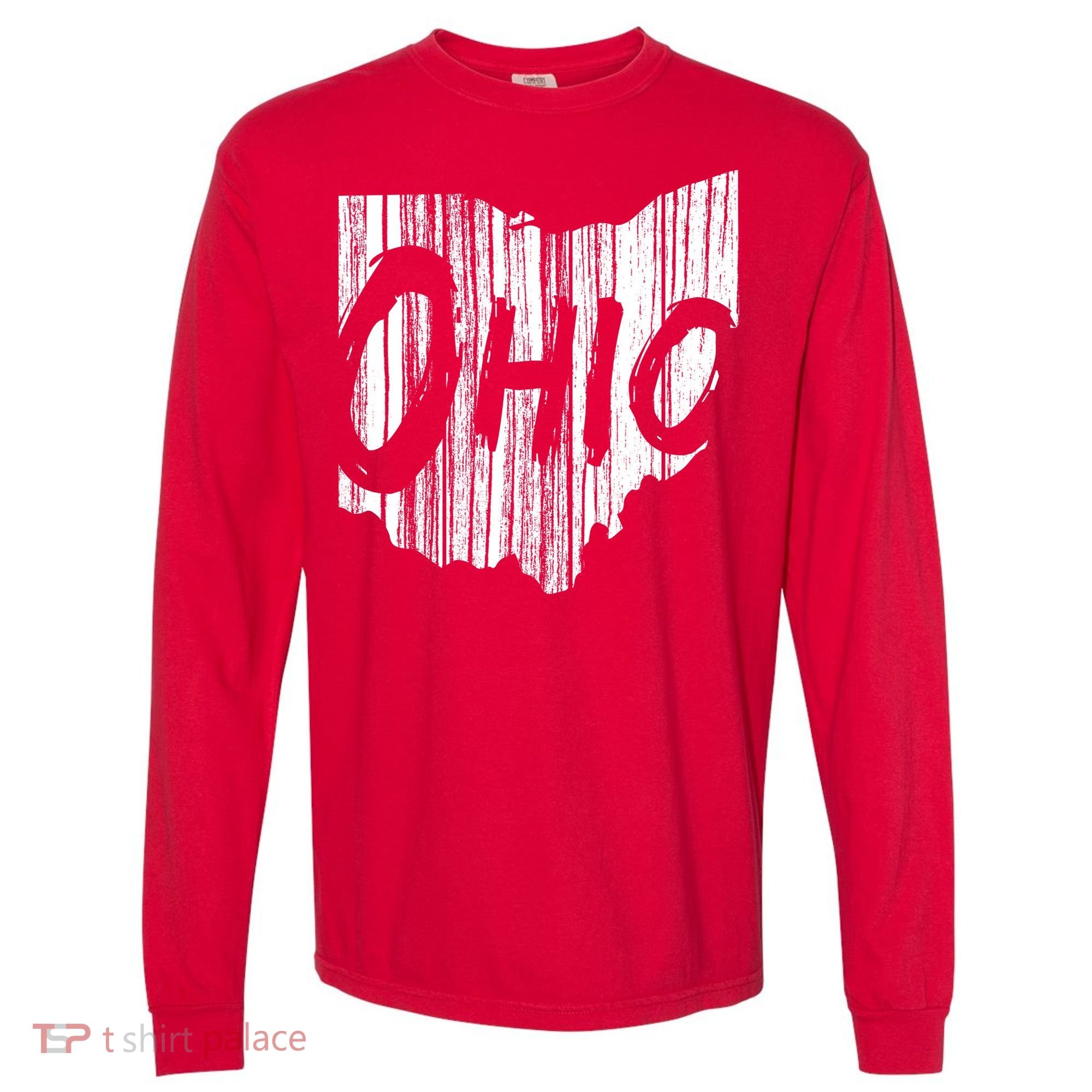Ohio State Distressed Comfort Colors Heavyweight Long Sleeve T-Shirt