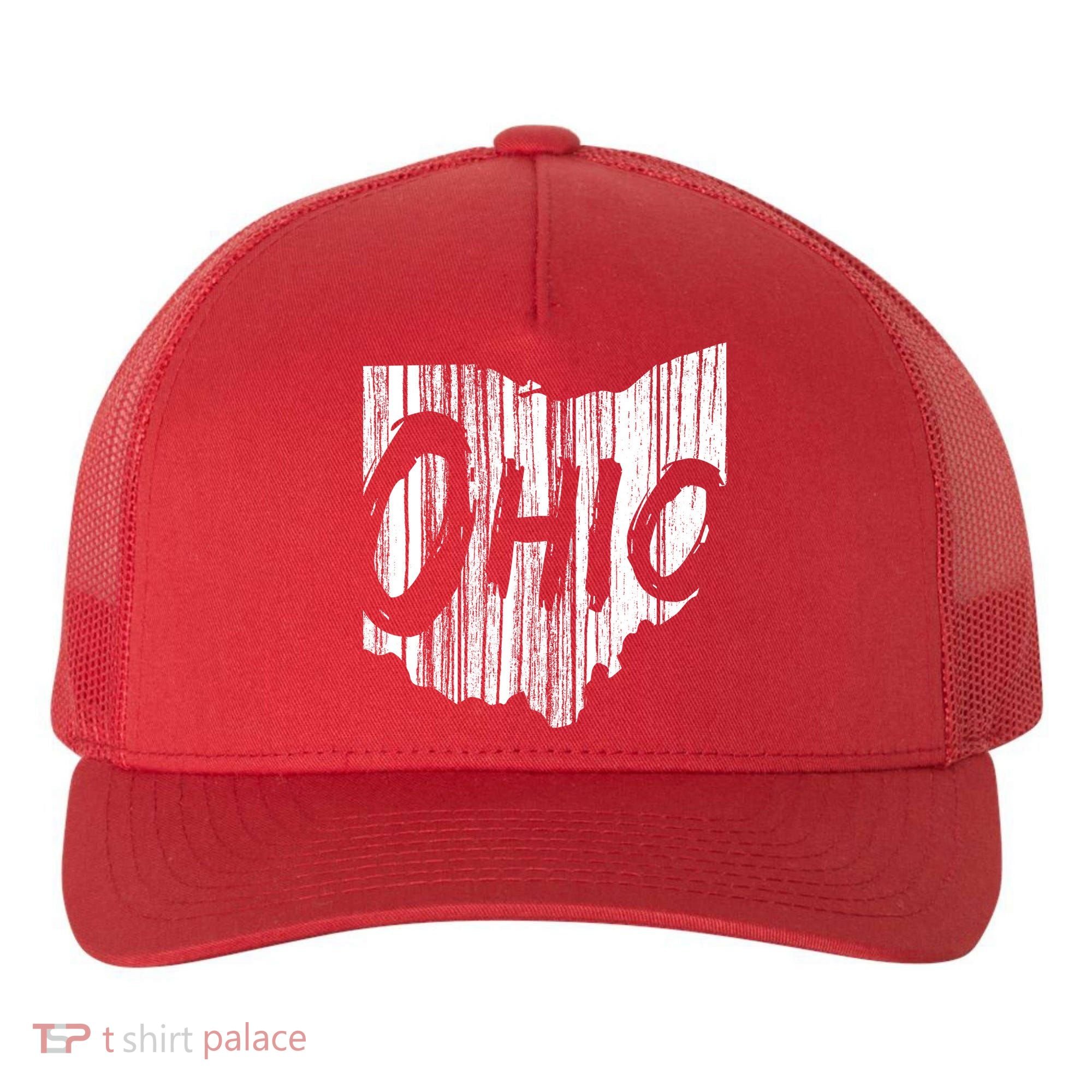 Ohio State Distressed Yupoong Adult 5-Panel Trucker Hat