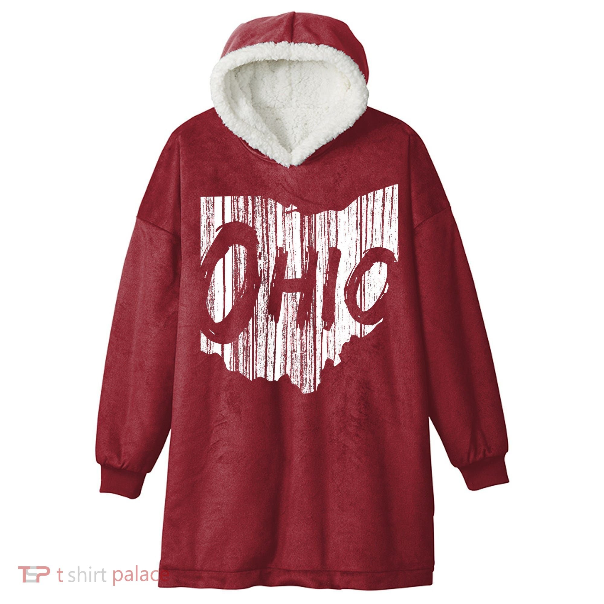 Ohio State Distressed Hooded Wearable Blanket