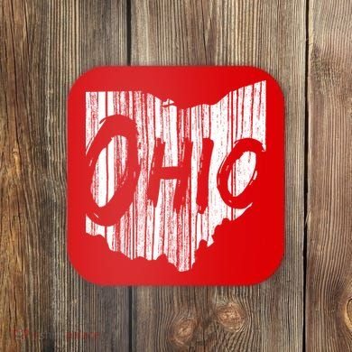 Ohio State Distressed Coaster