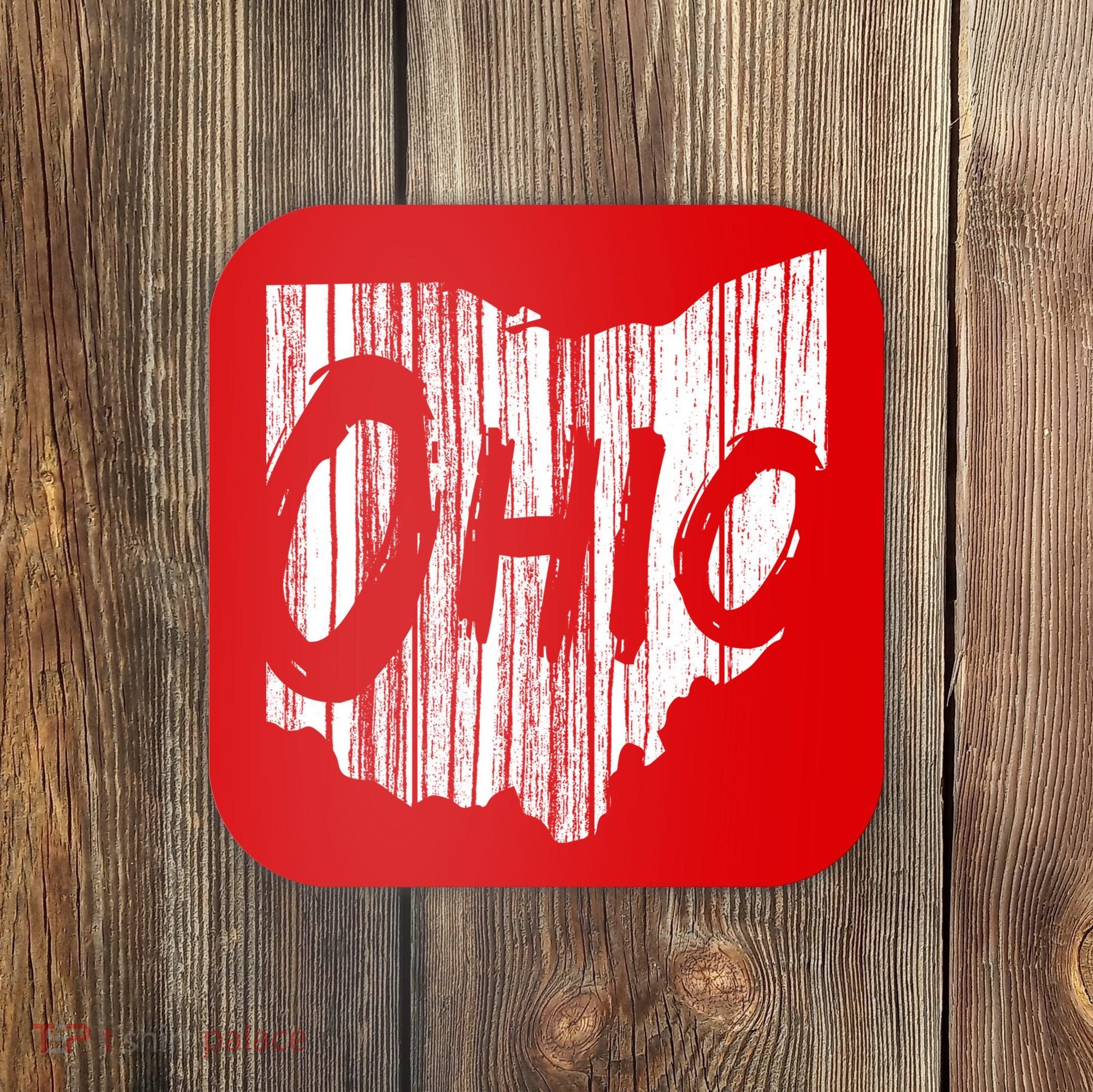 Ohio State Distressed Coaster
