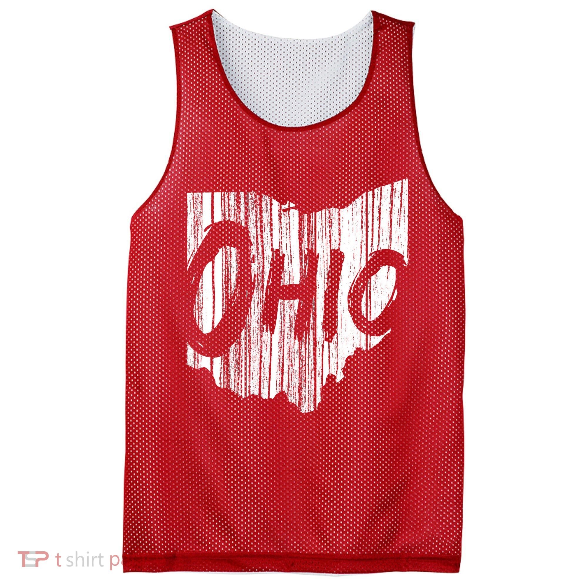 Ohio State Distressed Mesh Reversible Basketball Jersey Tank