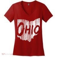 Ohio State Distressed Women's V-Neck T-Shirt thumb 0