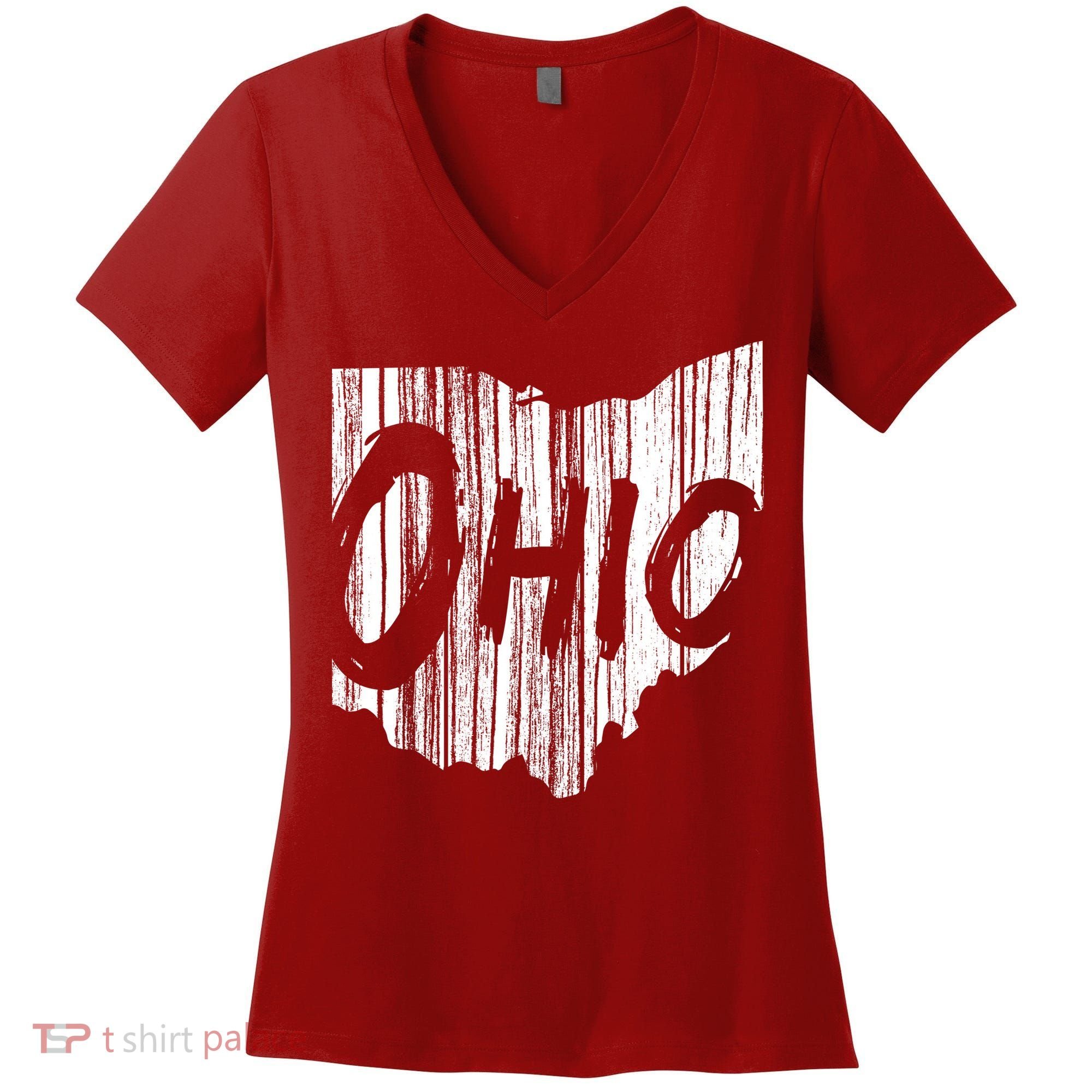 Ohio State Distressed Women's V-Neck T-Shirt