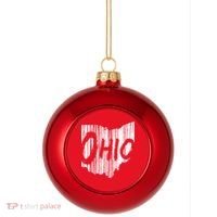 Ohio State Distressed Plastic Christmas Ball Ornament thumb 0