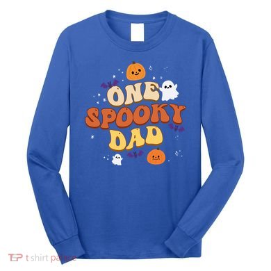 One Spooky Dad Boo Halloween Cute Family Matching Group Gift Long Sleeve Shirt