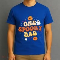 One Spooky Dad Boo Halloween Cute Family Matching Group Gift T-Shirt thumb 3