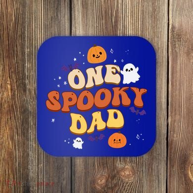 One Spooky Dad Boo Halloween Cute Family Matching Group Gift Coaster