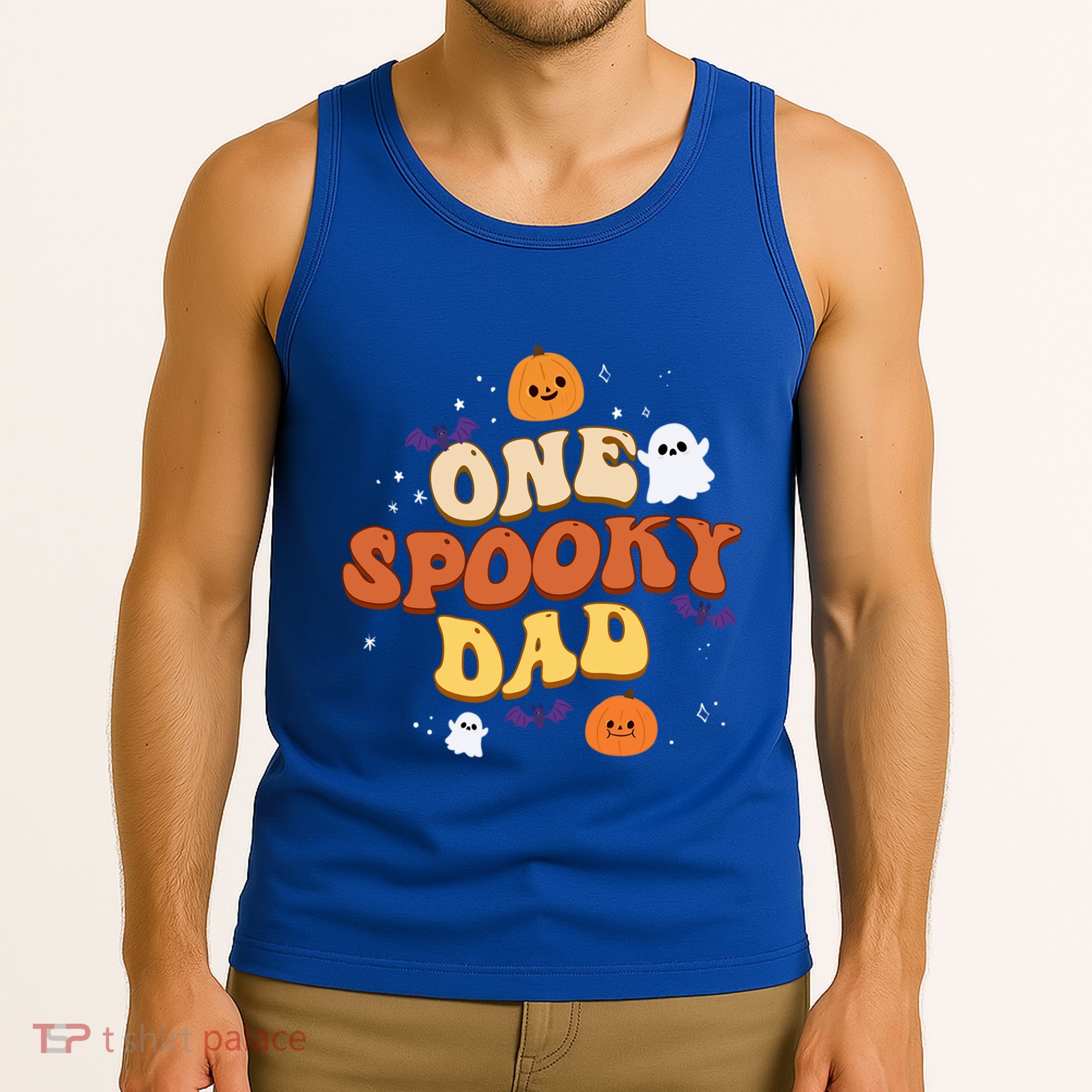 One Spooky Dad Boo Halloween Cute Family Matching Group Gift Tank Top