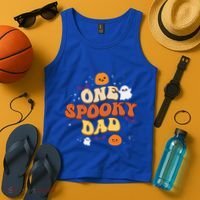 One Spooky Dad Boo Halloween Cute Family Matching Group Gift Tank Top thumb 4