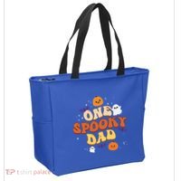 One Spooky Dad Boo Halloween Cute Family Matching Group Gift Tote Bag thumb 2