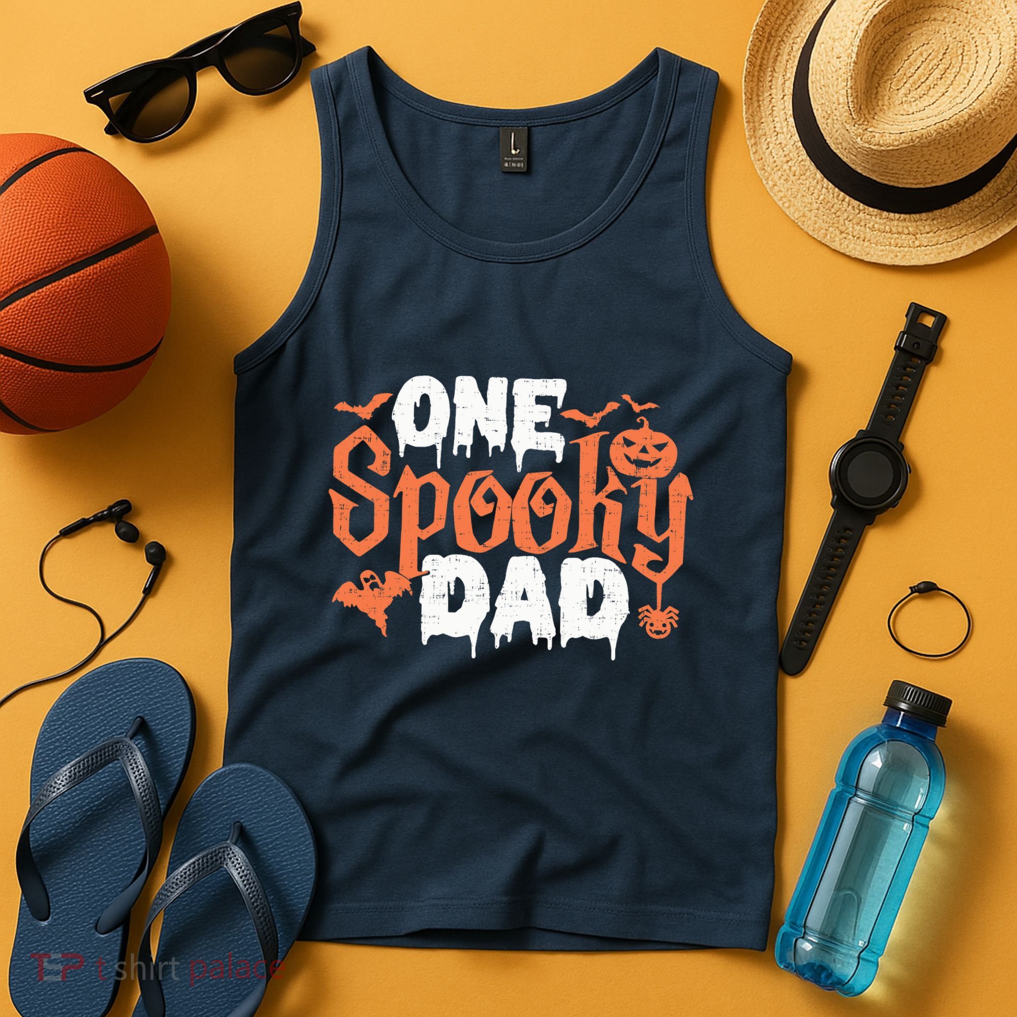One Spooky Dad Funny Halloween Gifts For Daddy / Father Tank Top