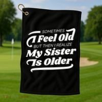 Older Sister Funny Golf Towel thumb 1
