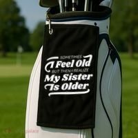 Older Sister Funny Golf Towel thumb 2