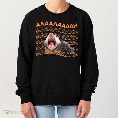 Opossum Screaming Funny Possum Trash Cat Meme Women's Sweatshirt