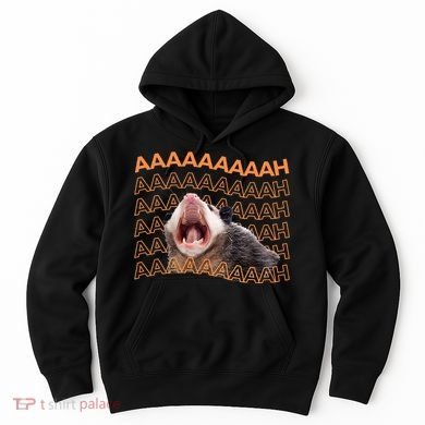 Opossum Screaming Funny Possum Trash Cat Meme Hoodie